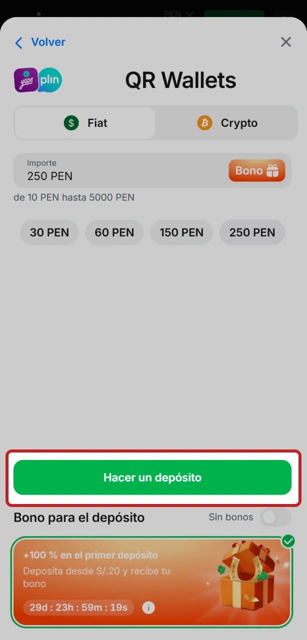 Confirmar la transacción para completar tu depósito de fondos en 1win rápidamente.