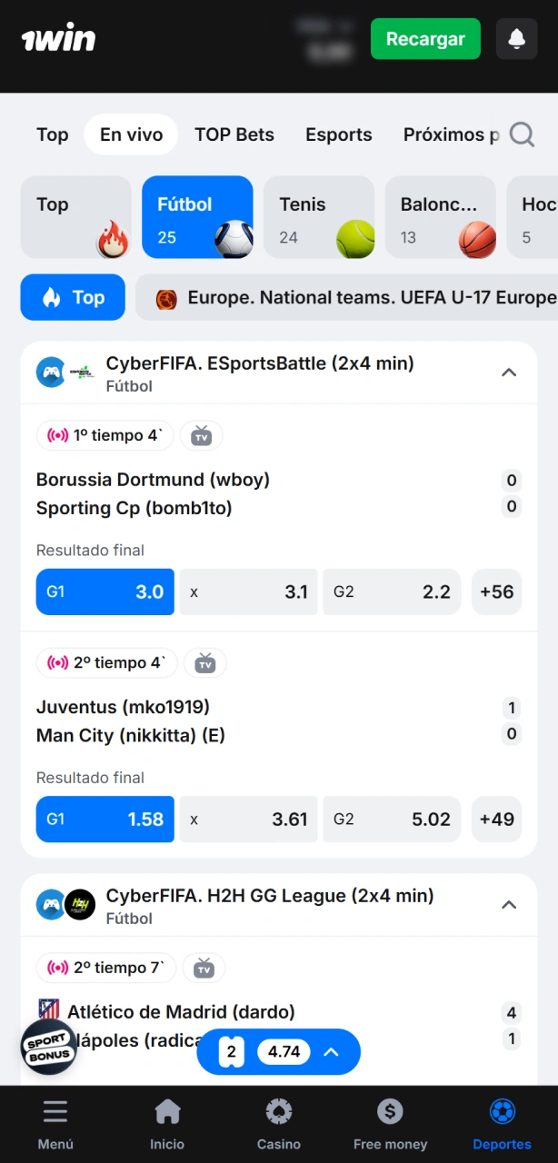 Elige tu mercado ideal para armar tu primera apuesta en 1win.