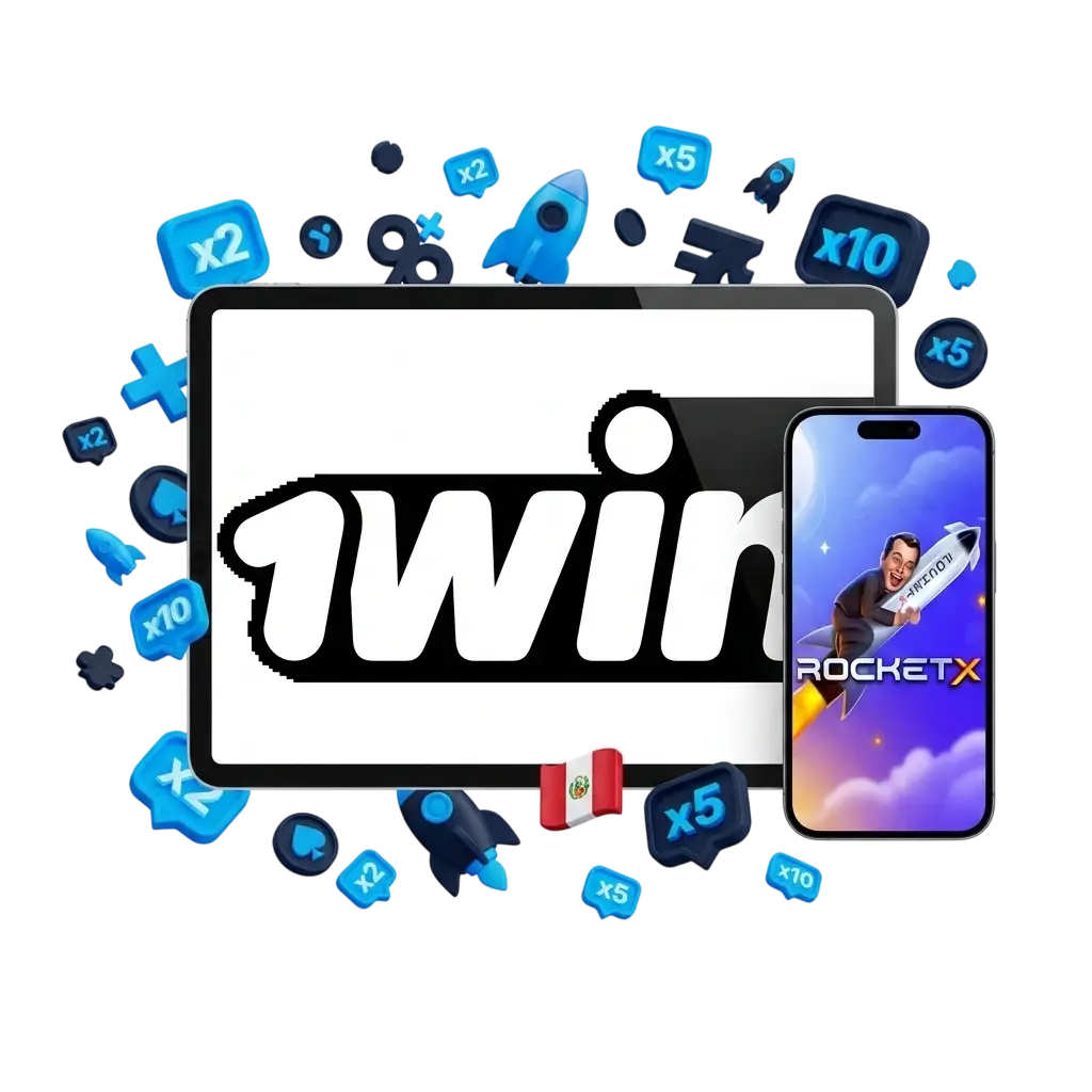 Cohete del juego Rocket X en 1win con multiplicador creciente y opción de retiro antes de explotar